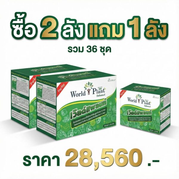 เวิลด์แพลนท์ไคโตซาน เวิลด์แพลนท์กรดอะมิโน ซื้อ 24 ชุด แถม 12 ชุด
